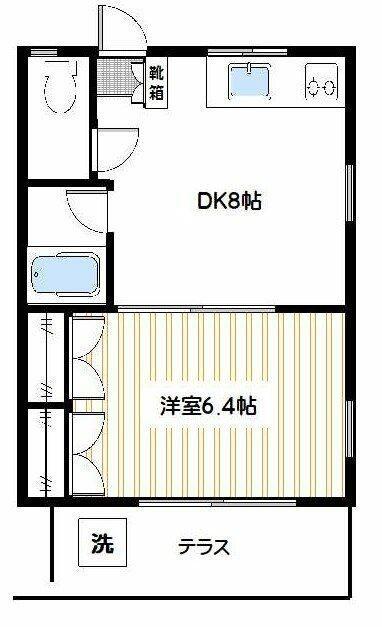 カーサ南荻窪(1DK/1階)の間取り写真