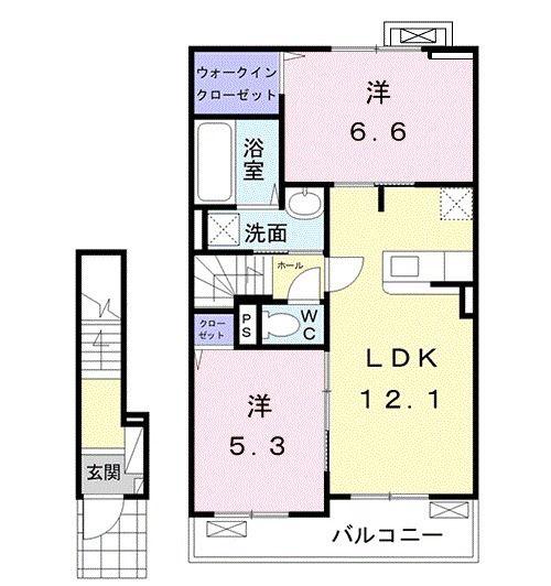 アーティクル IV(2LDK/2階)の間取り写真