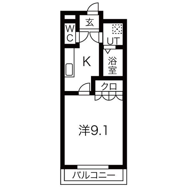 フィオーレTM(1K/1階)の間取り写真