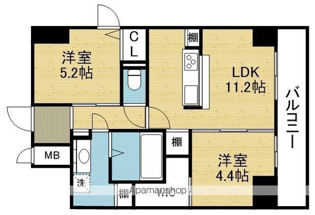 ハイラインV(2LDK/14階)の間取り写真