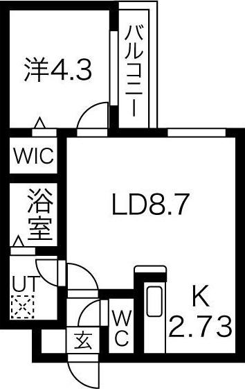 プリヴィエール宮の森(1LDK/4階)の間取り写真