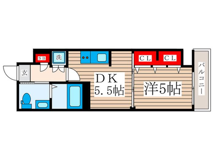 ヴィクトワールII(1DK/3階)の間取り写真