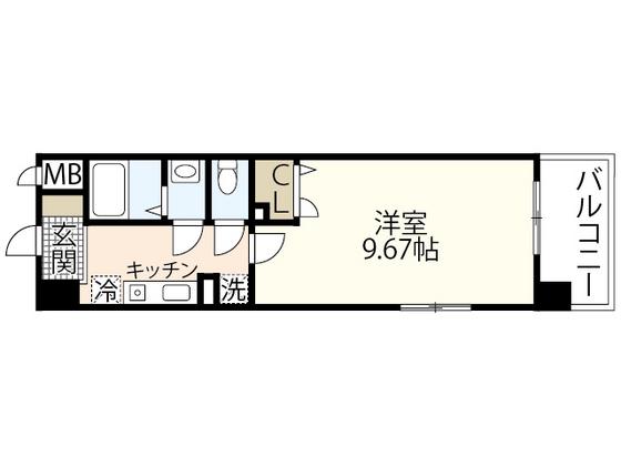 第20友建ビル(1K/8階)の間取り写真