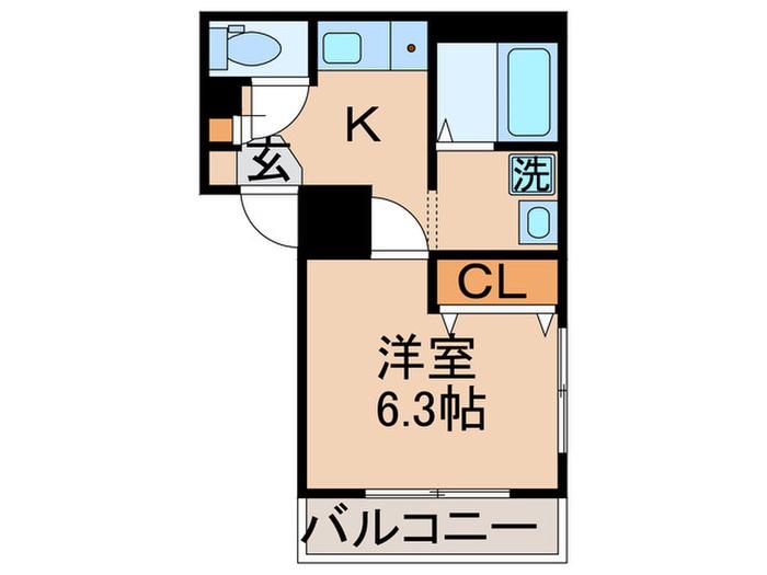 ヌーベル(1K/1階)の間取り写真