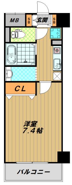 セリテ板宿(1K/1階)の間取り写真