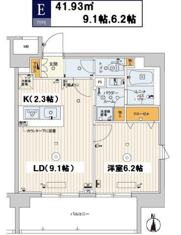 スカイコートパレス両国弐番館(1LDK/9階)の間取り写真