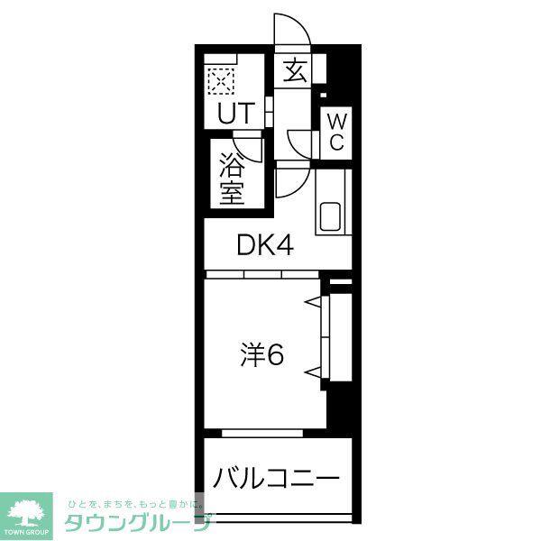 さくらHILLS NISHIKI PLATINUM RESIDENCE(1DK/4階)の間取り写真