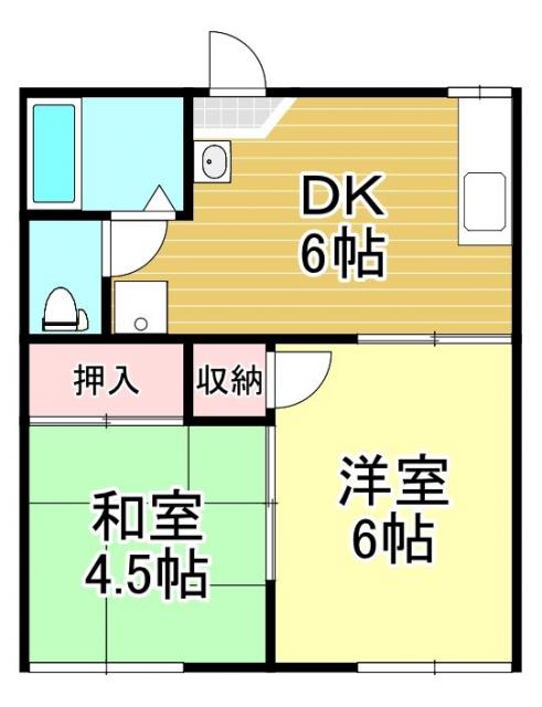 ハイツサンプラザ(2DK/2階)の間取り写真