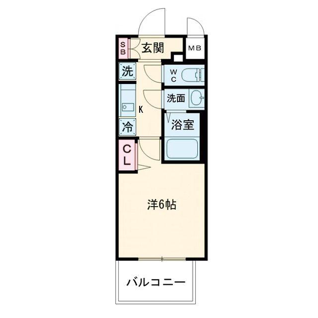 プレリス阿波座BLOOM(1K/4階)の間取り写真