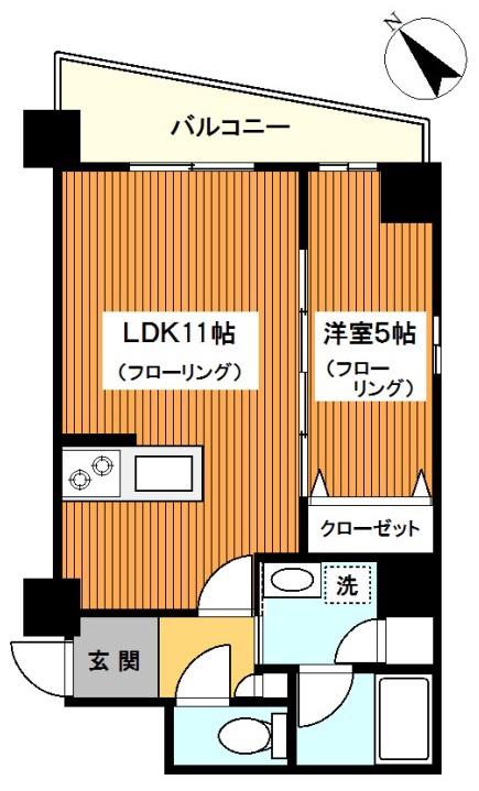 ヨコハマ ベイ ダイアモンド ストリーム(1LDK/4階)の間取り写真