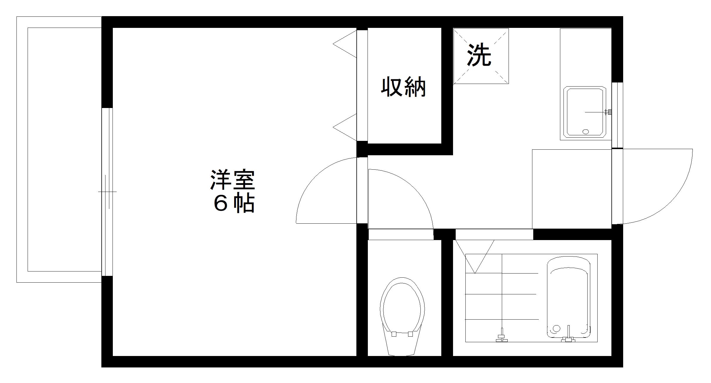 グリーンヒル弐番館(1K/2階)の間取り写真