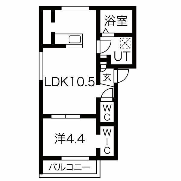 PRINZENPARK(1LDK/1階)の間取り写真
