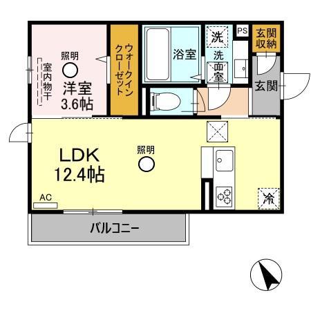 セレブ武蔵塚(1LDK/1階)の間取り写真