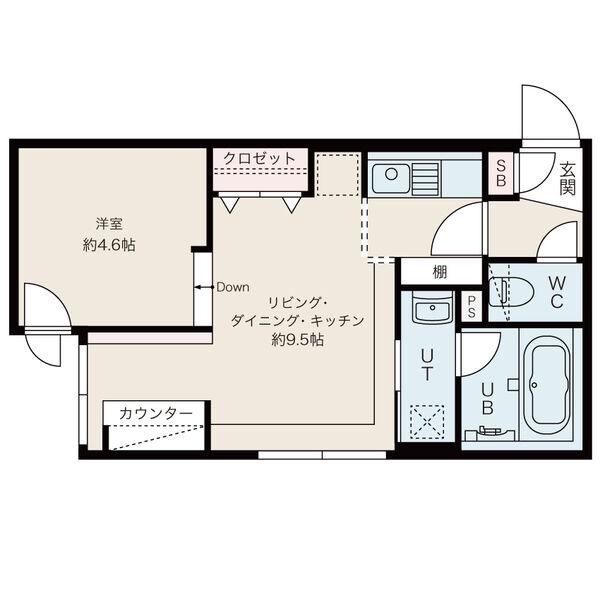 CREA南8条(1LDK/3階)の間取り写真