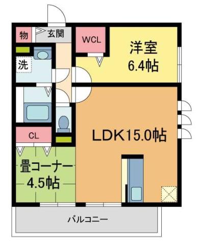 アイエヌ南花屋敷(2LDK/1階)の間取り写真