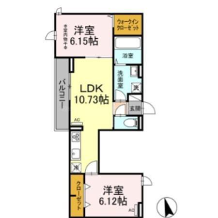 グラナーダ西新井(2LDK/2階)の間取り写真