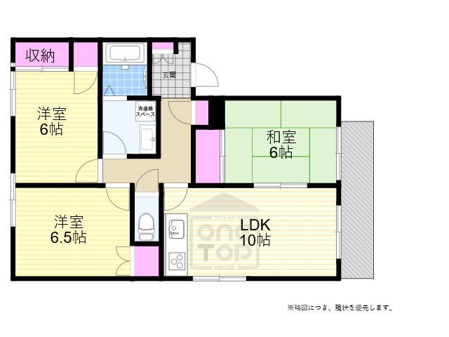 メゾン・グランドパークC棟(3LDK/1階)の間取り写真