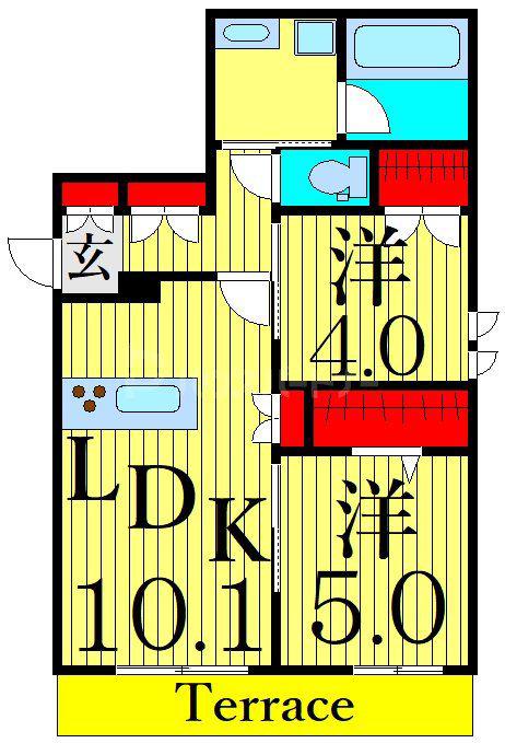 ラフィーネ(2LDK/1階)の間取り写真