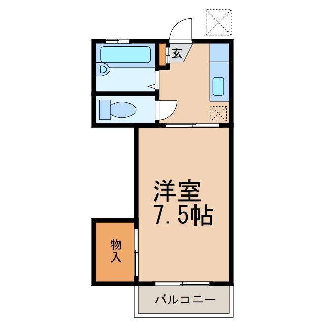 メゾンFUJI(1K/2階)の間取り写真