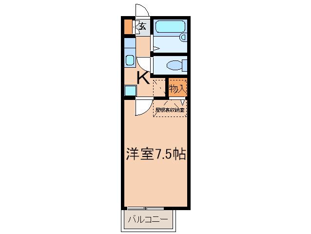 バスケットハウス(1K/2階)の間取り写真