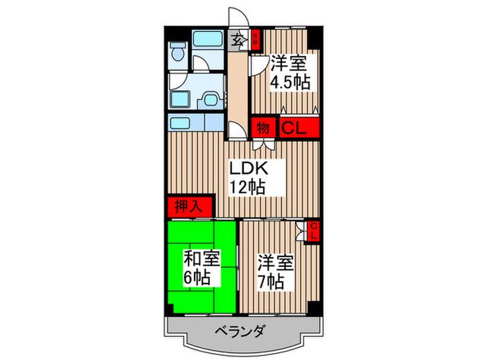 シャルマン5(3LDK/5階)の間取り写真