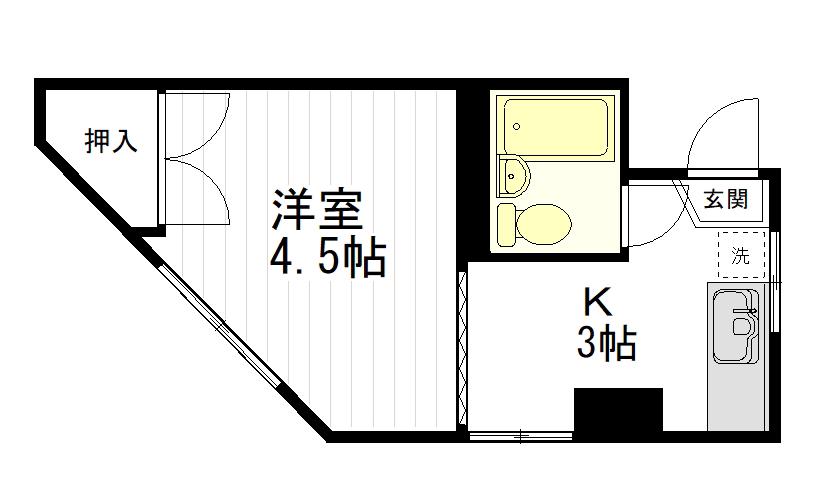 新星ビル(1K/4階)の間取り写真