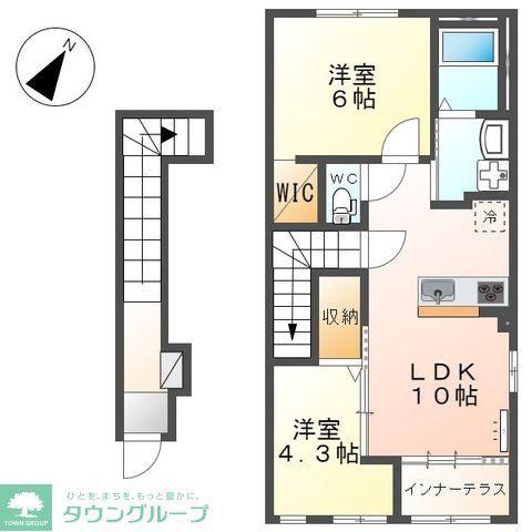 ラグラース(2LDK/2階)の間取り写真
