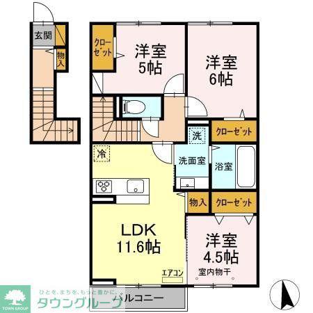 ル・グランIII(3LDK/2階)の間取り写真
