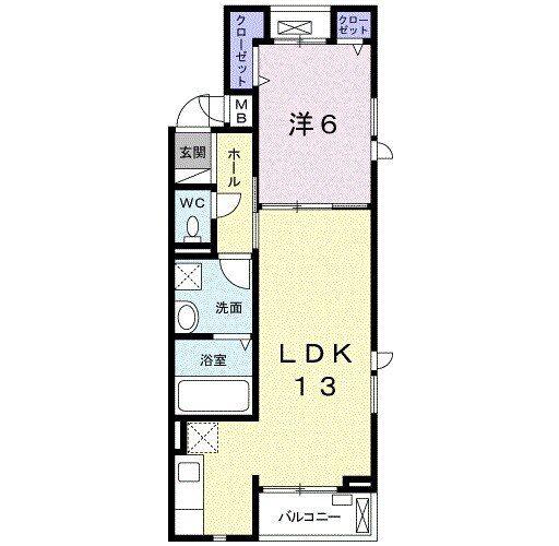 ハミングバード(1LDK/3階)の間取り写真