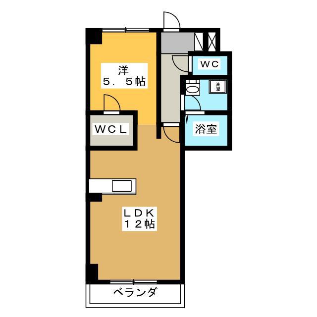マウンティンやかた(1LDK/2階)の間取り写真
