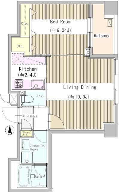 プラムコート東中野(1LDK/1階)の間取り写真