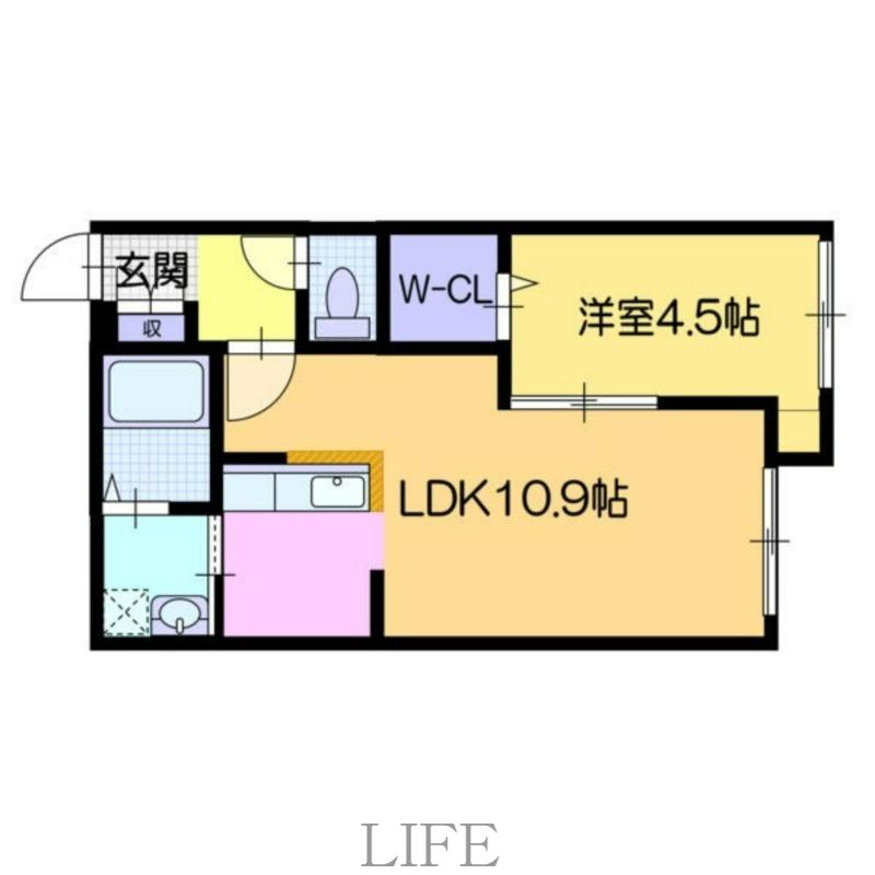 サリーレ新札幌A(1LDK/1階)の間取り写真