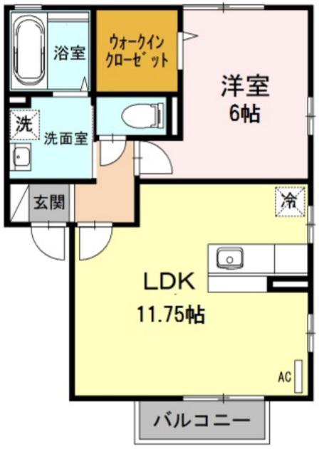 リ・ヴラン(1LDK/2階)の間取り写真