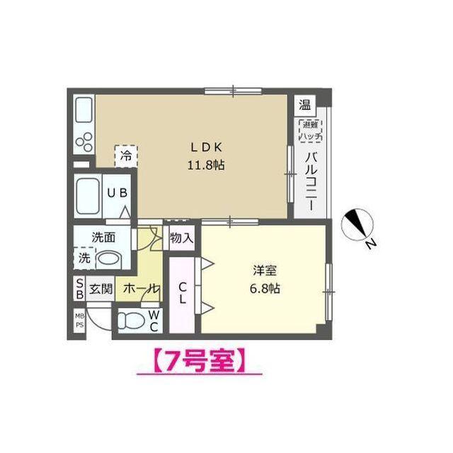 マルベリーハウス(1LDK/2階)の間取り写真