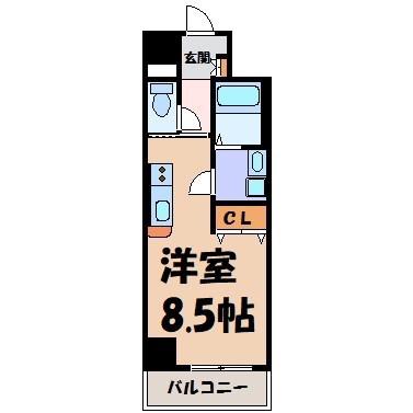 LA DOUCEUR今池(ワンルーム/6階)の間取り写真