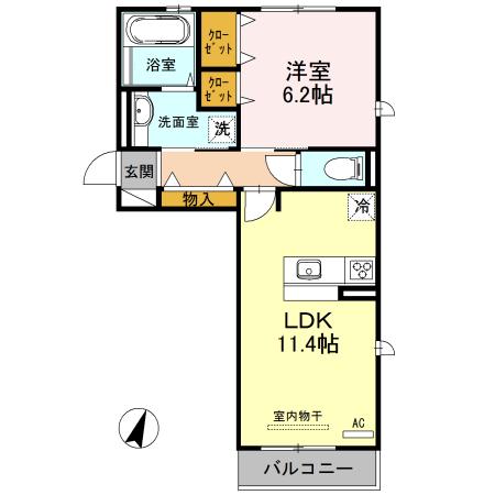 EMPEREUR(1LDK/3階)の間取り写真