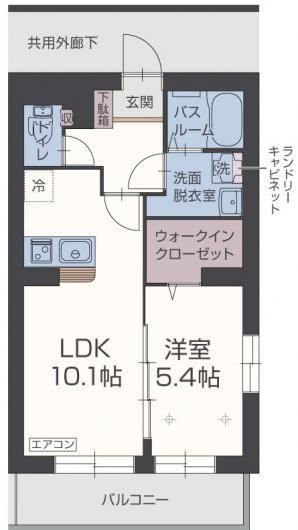 モンテ リサイア(1LDK/2階)の間取り写真