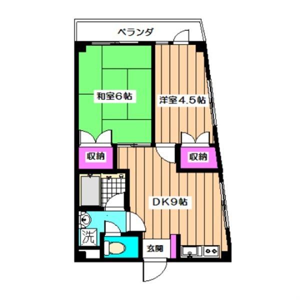 グレースコート阿佐谷(2DK/3階)の間取り写真
