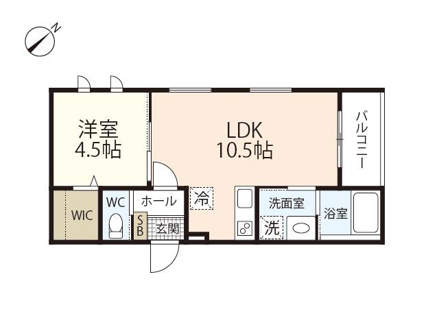 ASUMAISON長束(1LDK/1階)の間取り写真