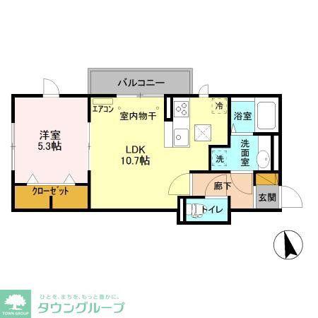 AXIS松戸(1LDK/1階)の間取り写真
