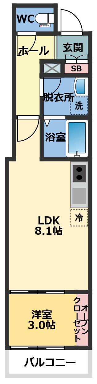 メゾン・ドゥ・アッシュ妙典(1LDK/1階)の間取り写真