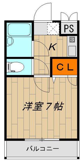 第6秋葉ビル(1K/2階)の間取り写真