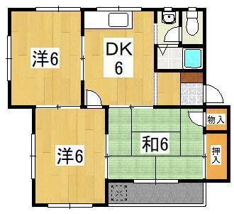 レジデンス香川II(3DK/1階)の間取り写真