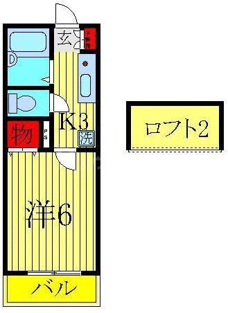サンライズ柏(1K/2階)の間取り写真