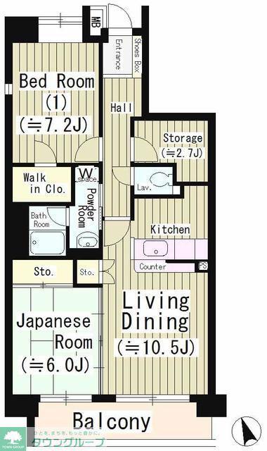 ファインクレスト若葉台(2LDK/3階)の間取り写真