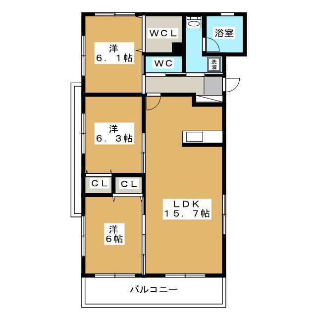 フェリーチェ(3SLDK/2階)の間取り写真