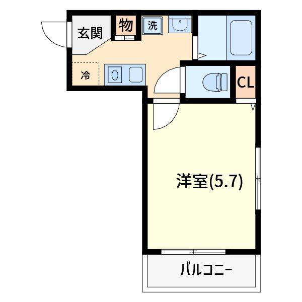 メルディア北戸田(1K/3階)の間取り写真