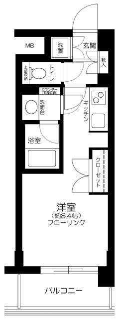 プリヴェール南青山(ワンルーム/4階)の間取り写真
