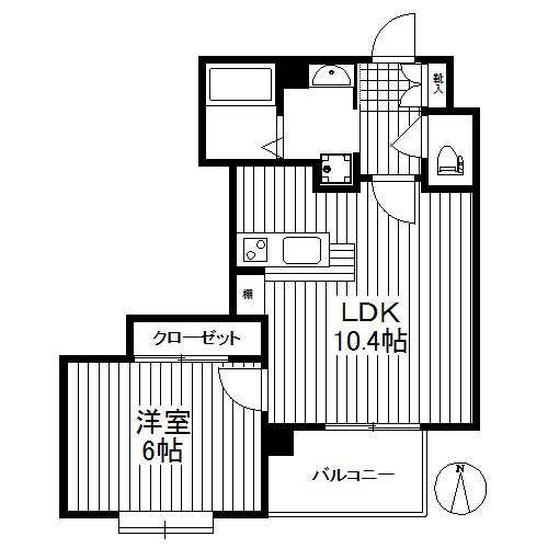 DC太子堂(1LDK/6階)の間取り写真