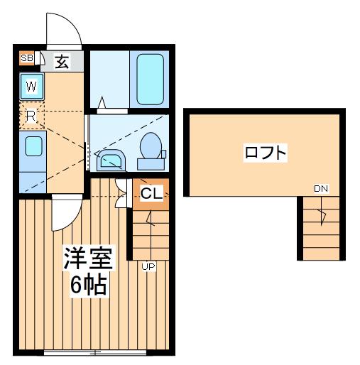 ケーアールシティガーデン(1K/2階)の間取り写真